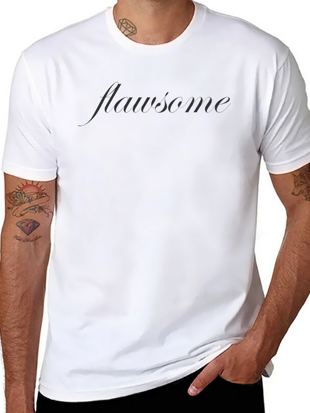 Flawsome Black T-Shirt - Embrace Your Imperfections