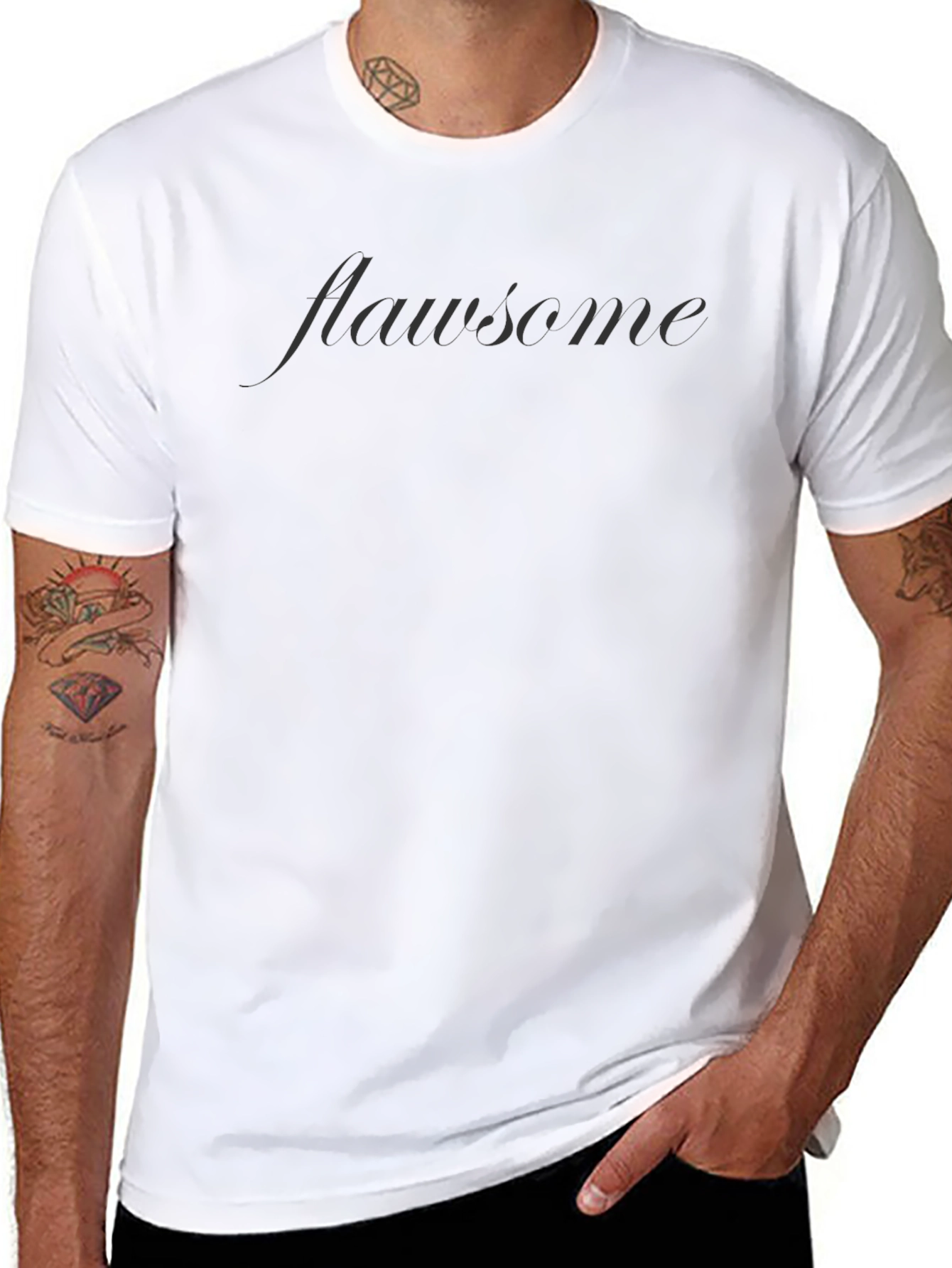 Flawsome Black T-Shirt - Embrace Your Imperfections