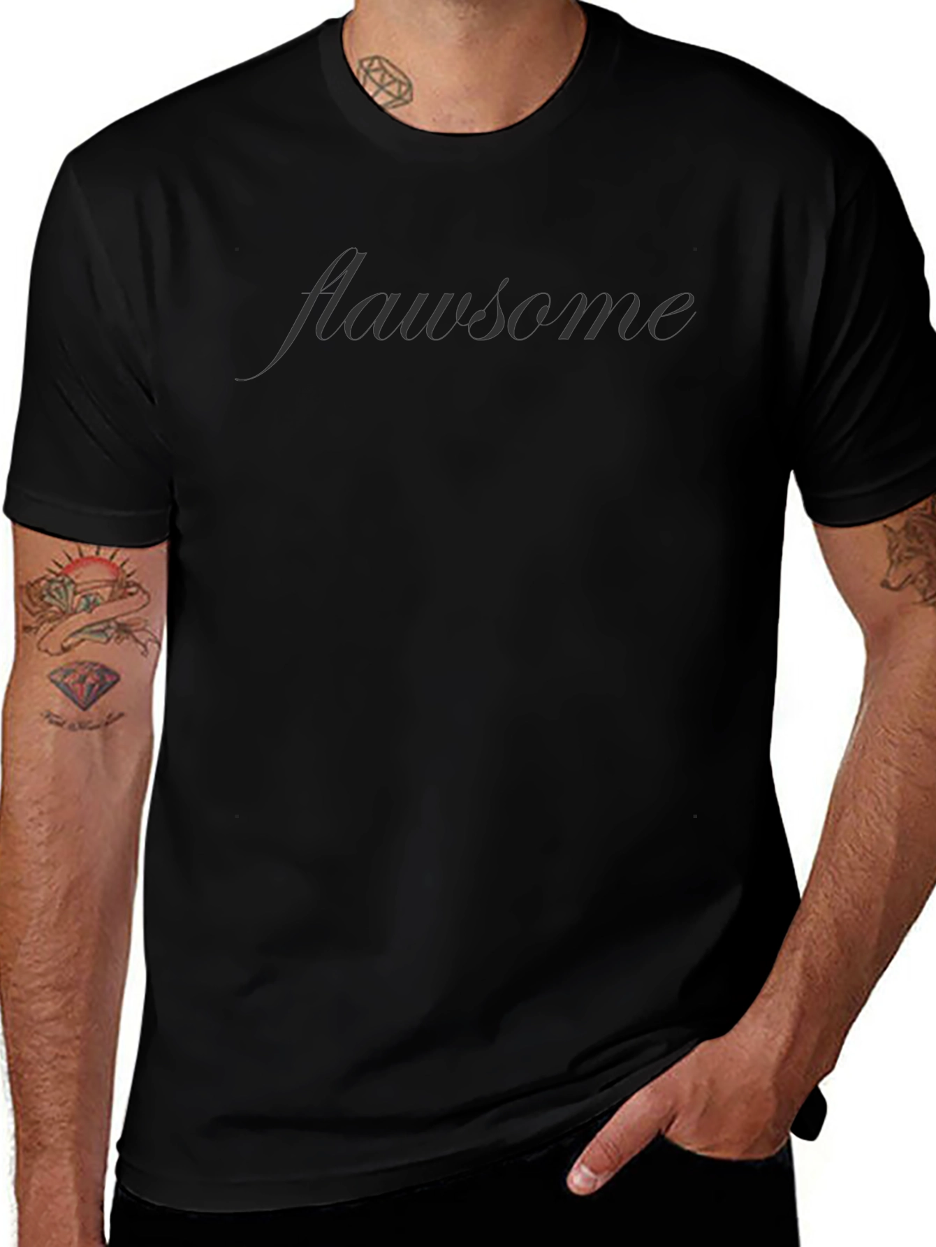 Flawsome Black T-Shirt - Embrace Your Imperfections