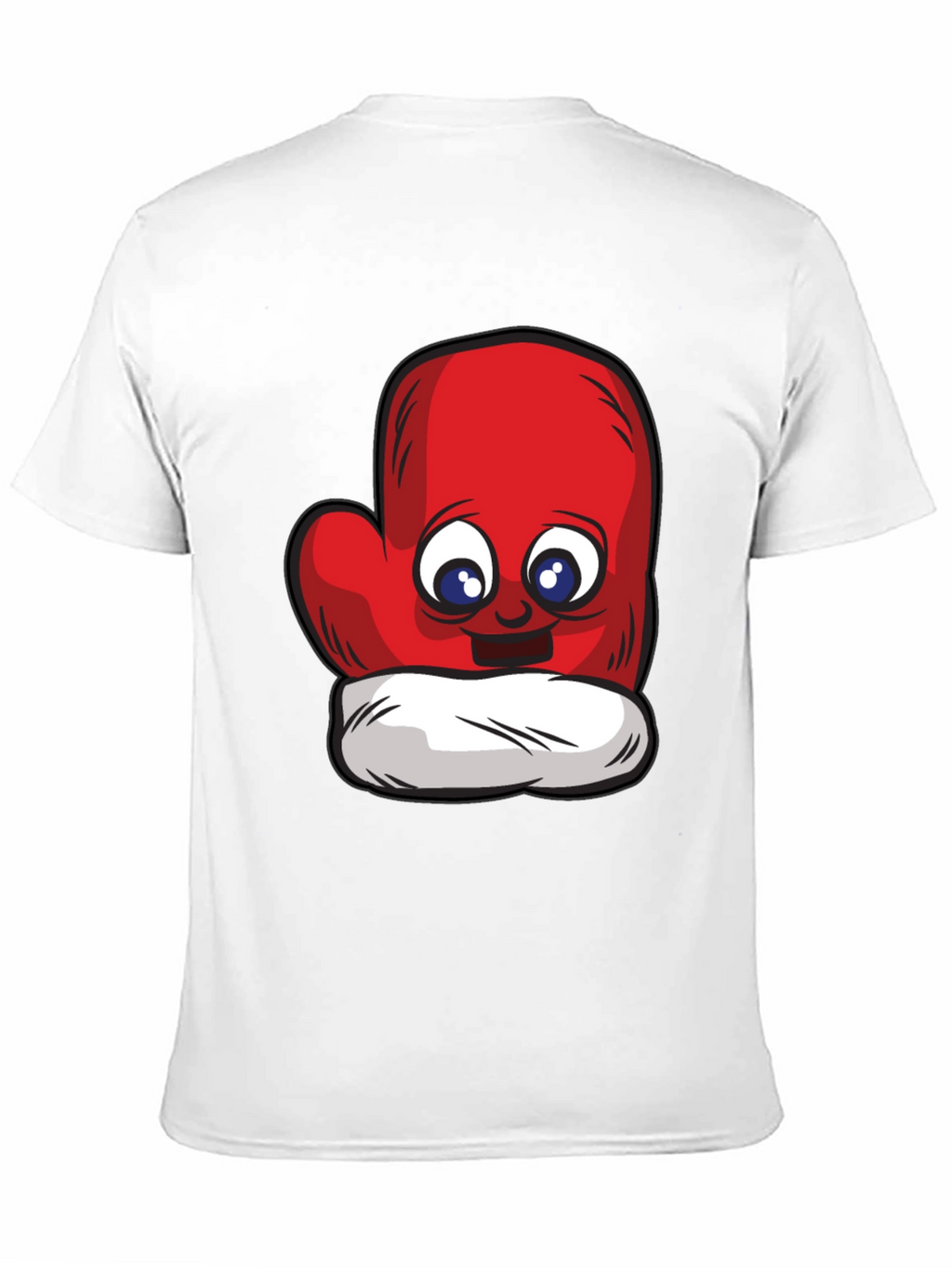 Cute Mitten Cartoon Graphic Black T-Shirt