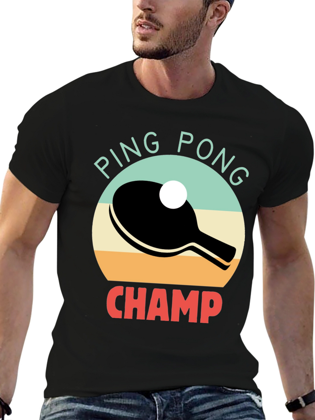 Ping Pong Champ Graphic Tee - Table Tennis T-Shirt