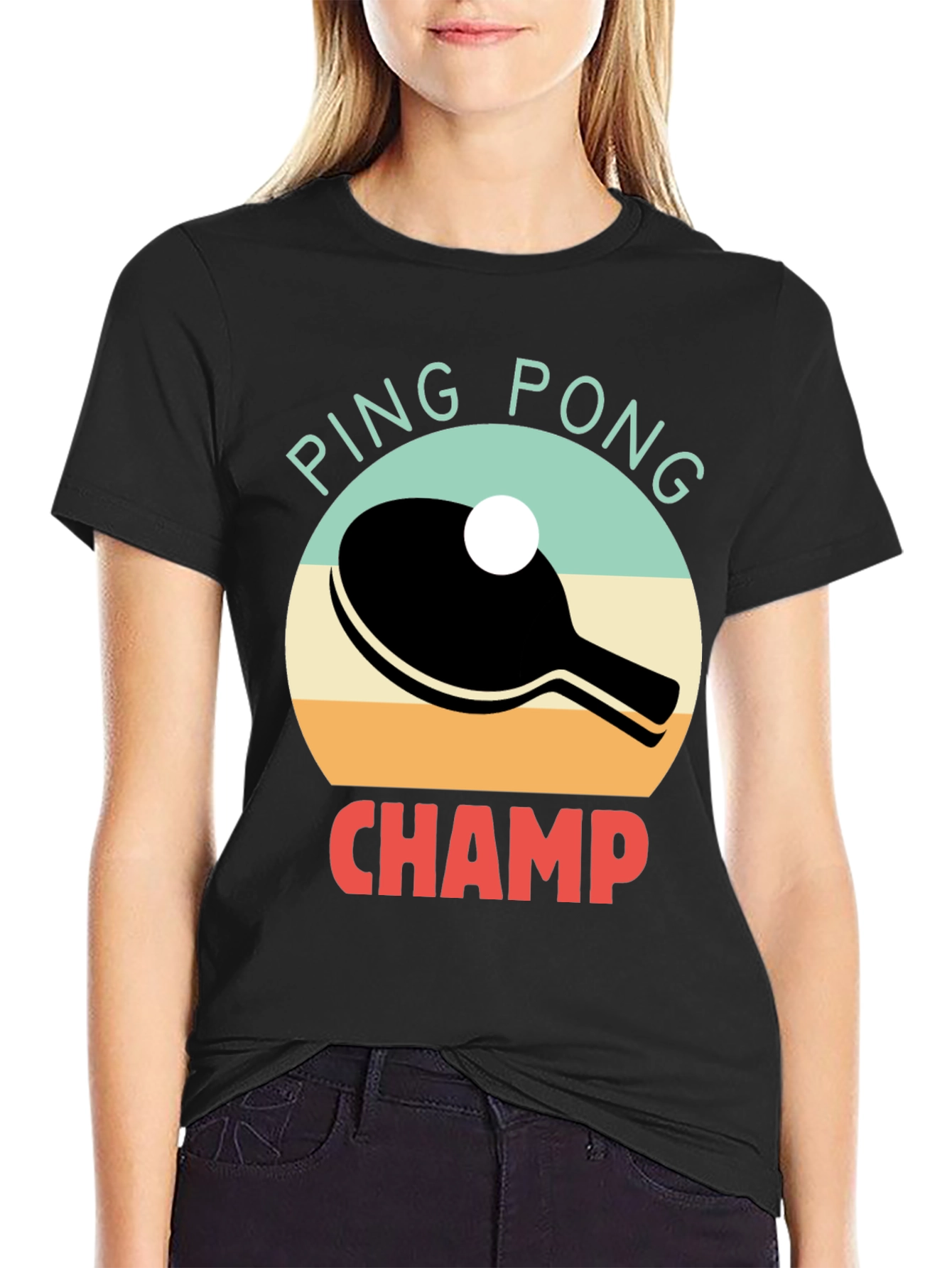 Ping Pong Champ Graphic Tee - Table Tennis T-Shirt