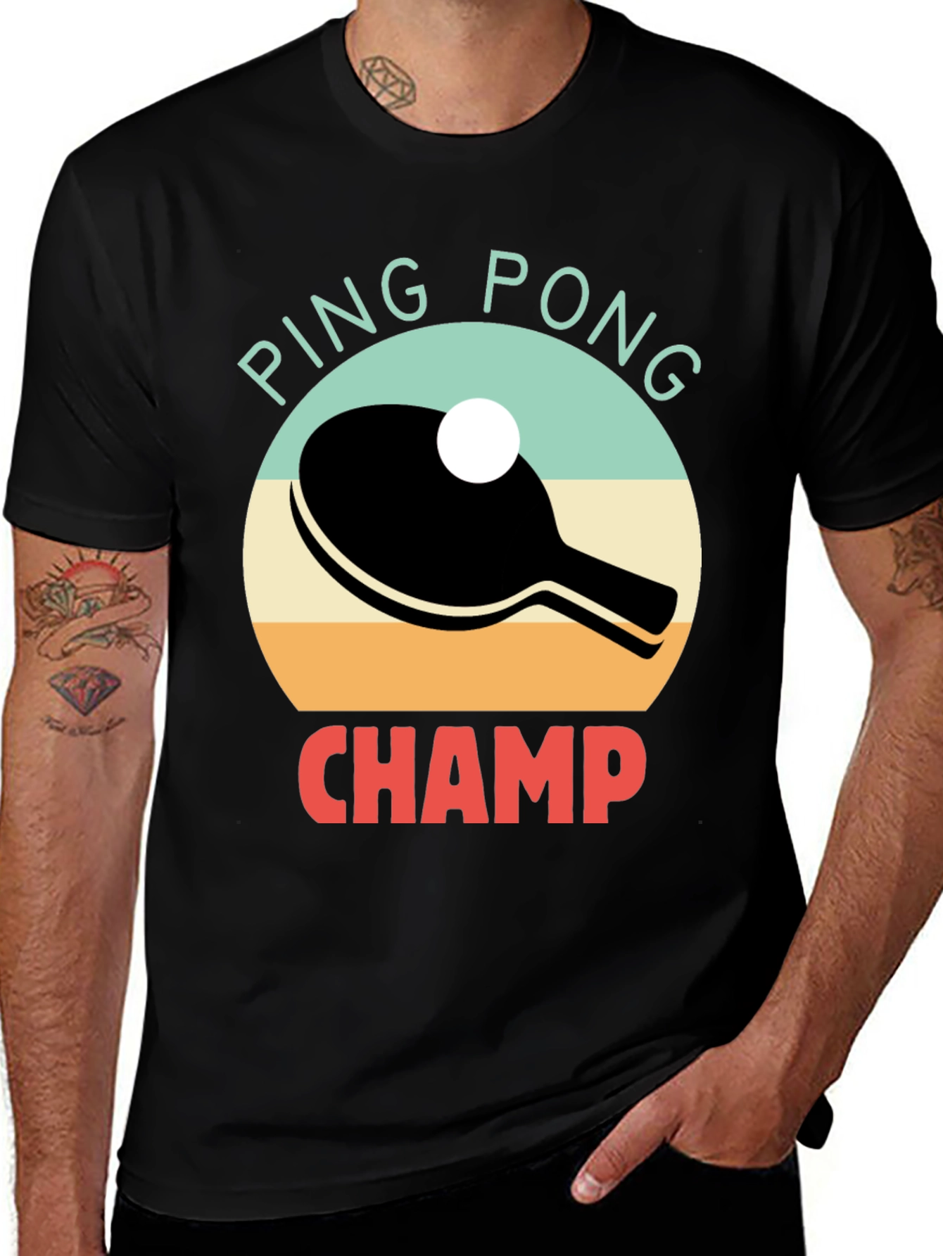 Ping Pong Champ Graphic Tee - Table Tennis T-Shirt