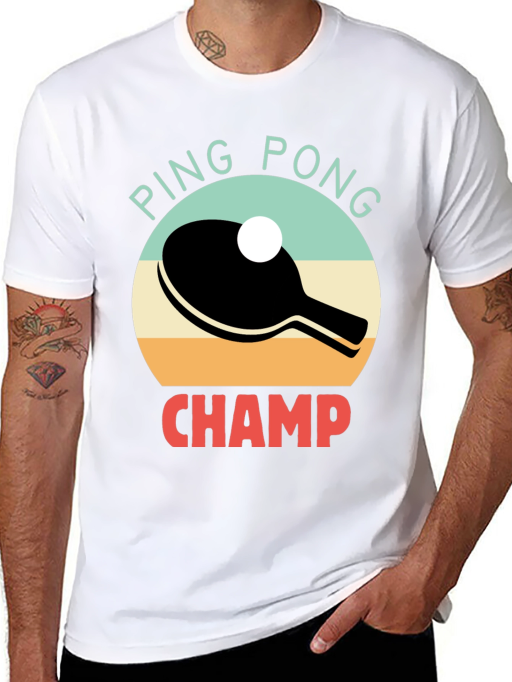 Ping Pong Champ Graphic Tee - Table Tennis T-Shirt