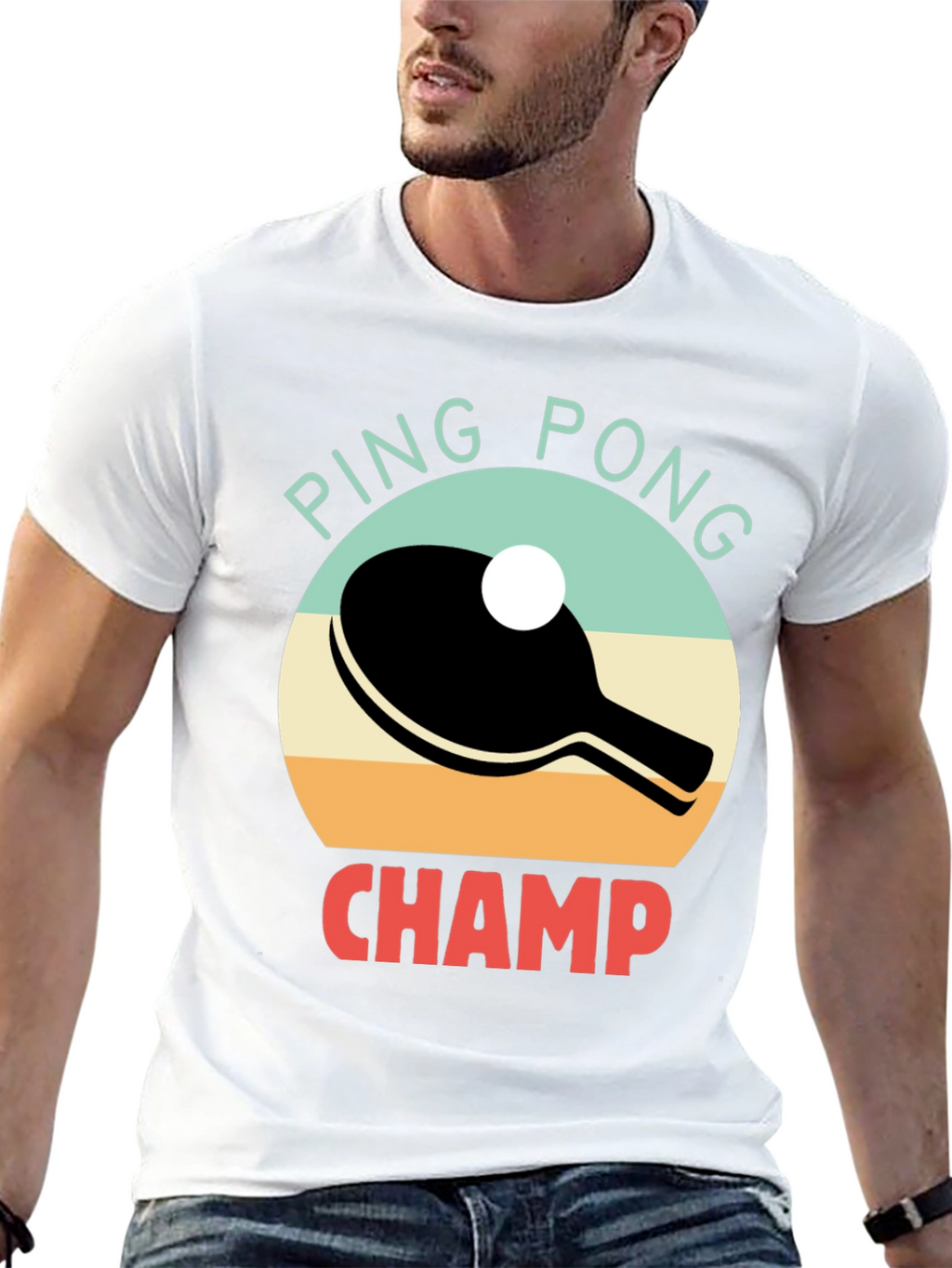Ping Pong Champ Graphic Tee - Table Tennis T-Shirt