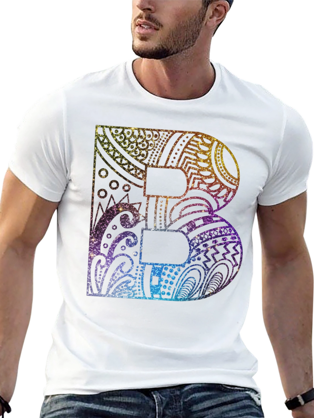 B Letter Graphic Print Tee