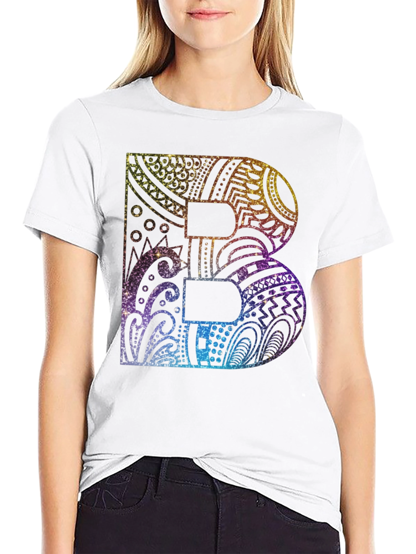 B Letter Graphic Print Tee