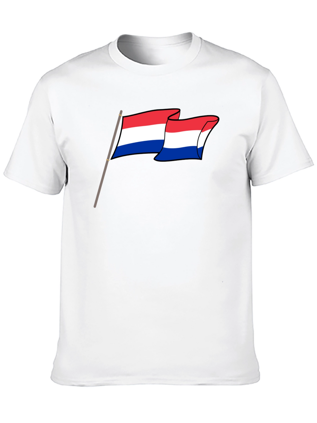 Netherlands Flag Graphic Tee - Black Cotton Shirt