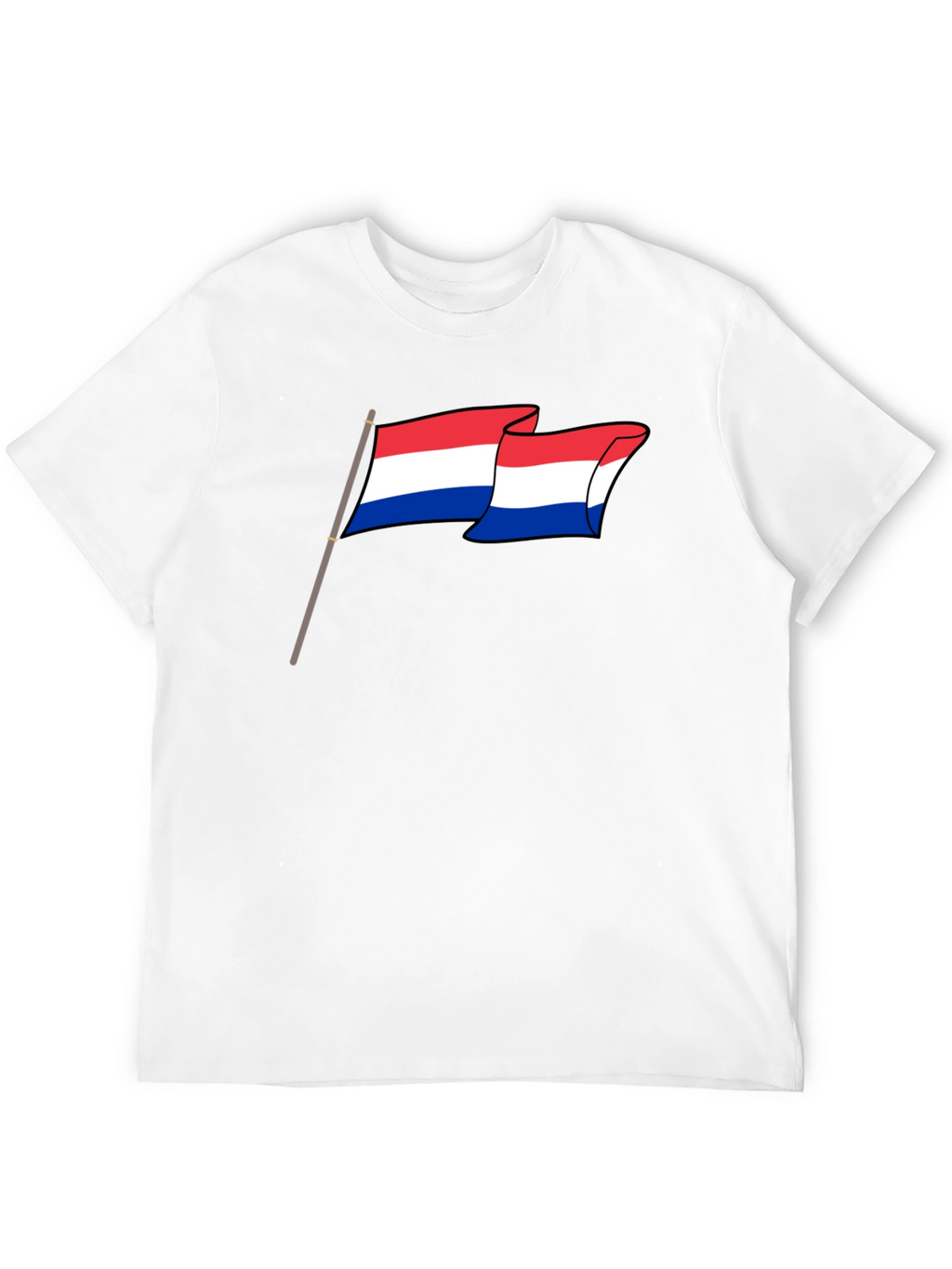 Netherlands Flag Graphic Tee - Black Cotton Shirt