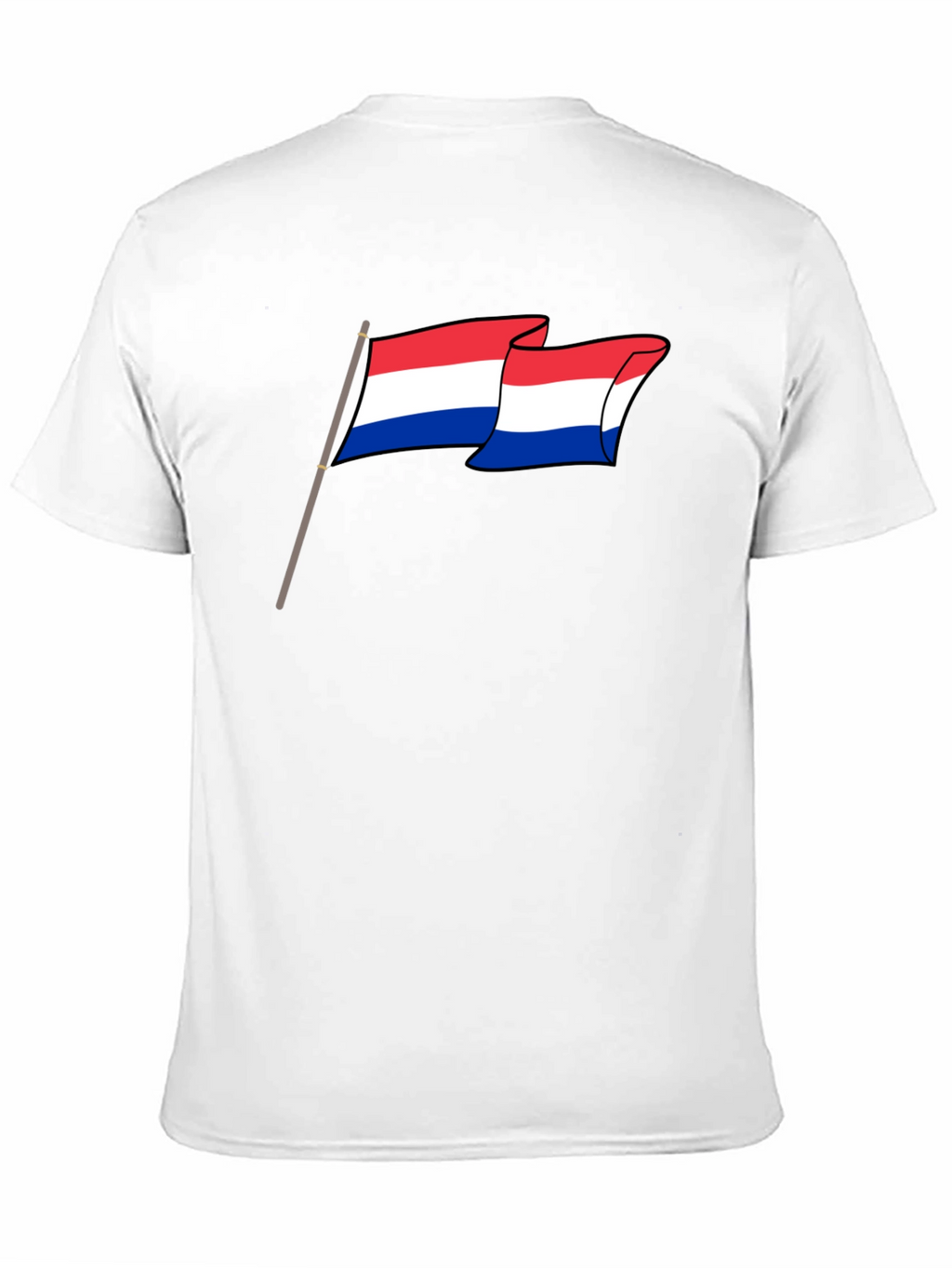 Netherlands Flag Graphic Tee - Black Cotton Shirt
