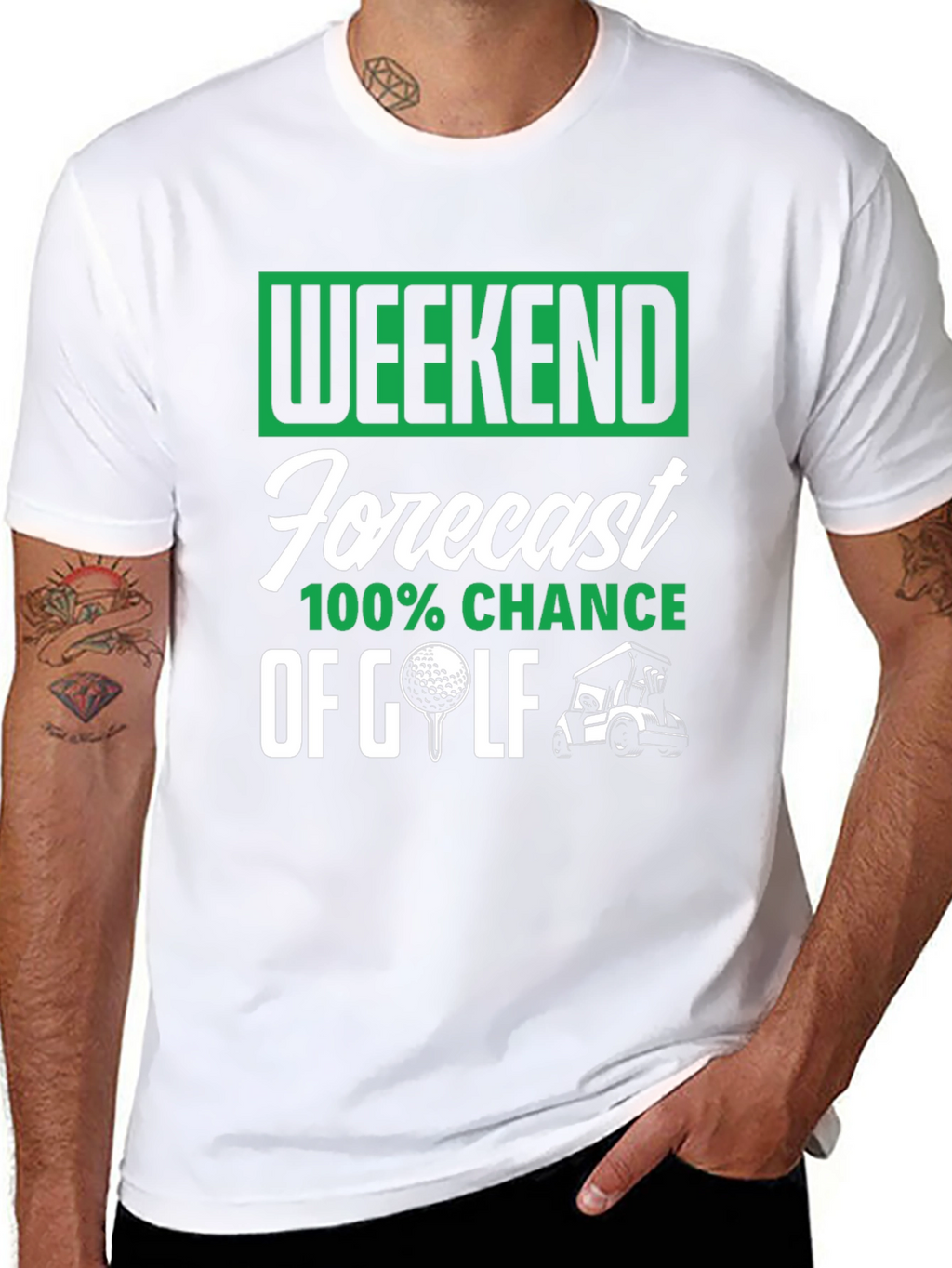 Weekend Golf Forecast T-Shirt - 100% Chance!