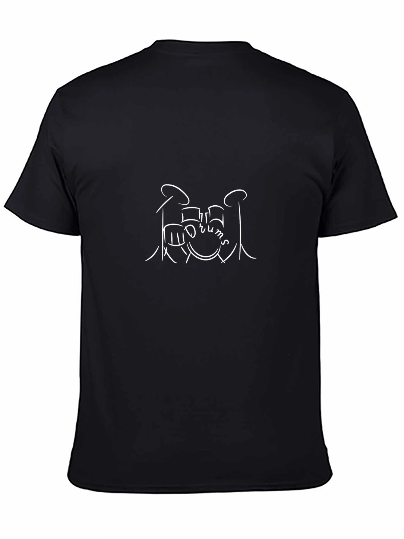 Drums Graphic Tee - Black Cotton T-Shirt