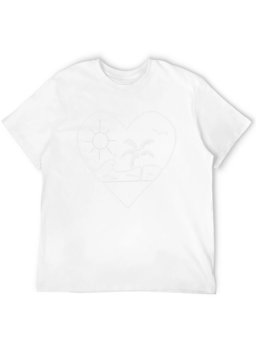 Heart Beach T-Shirt - Sun Palm Tree Ocean Love