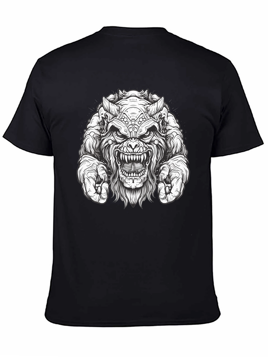 Monster Graphic Tee - Black Cotton T-Shirt