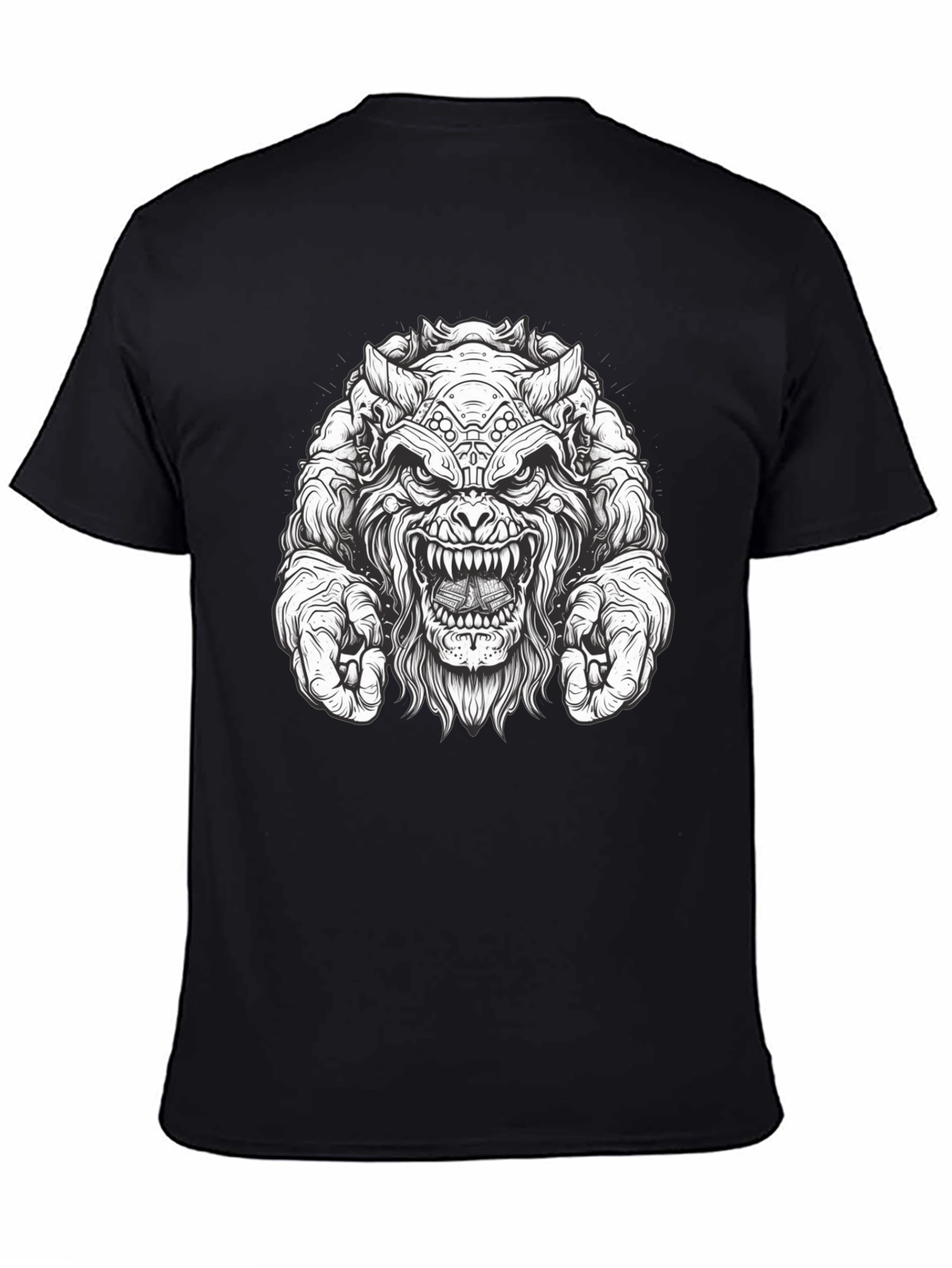 Monster Graphic Tee - Black Cotton T-Shirt