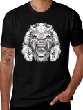 Monster Graphic Tee - Black Cotton T-Shirt