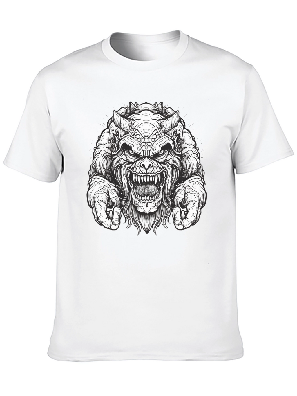 Monster Graphic Tee - Black Cotton T-Shirt