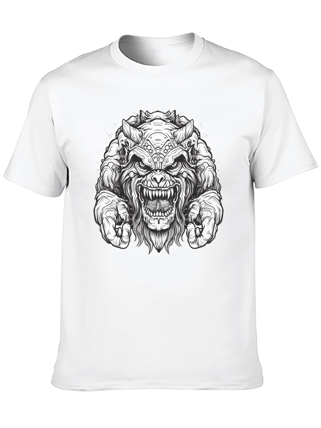 Monster Graphic Tee - Black Cotton T-Shirt