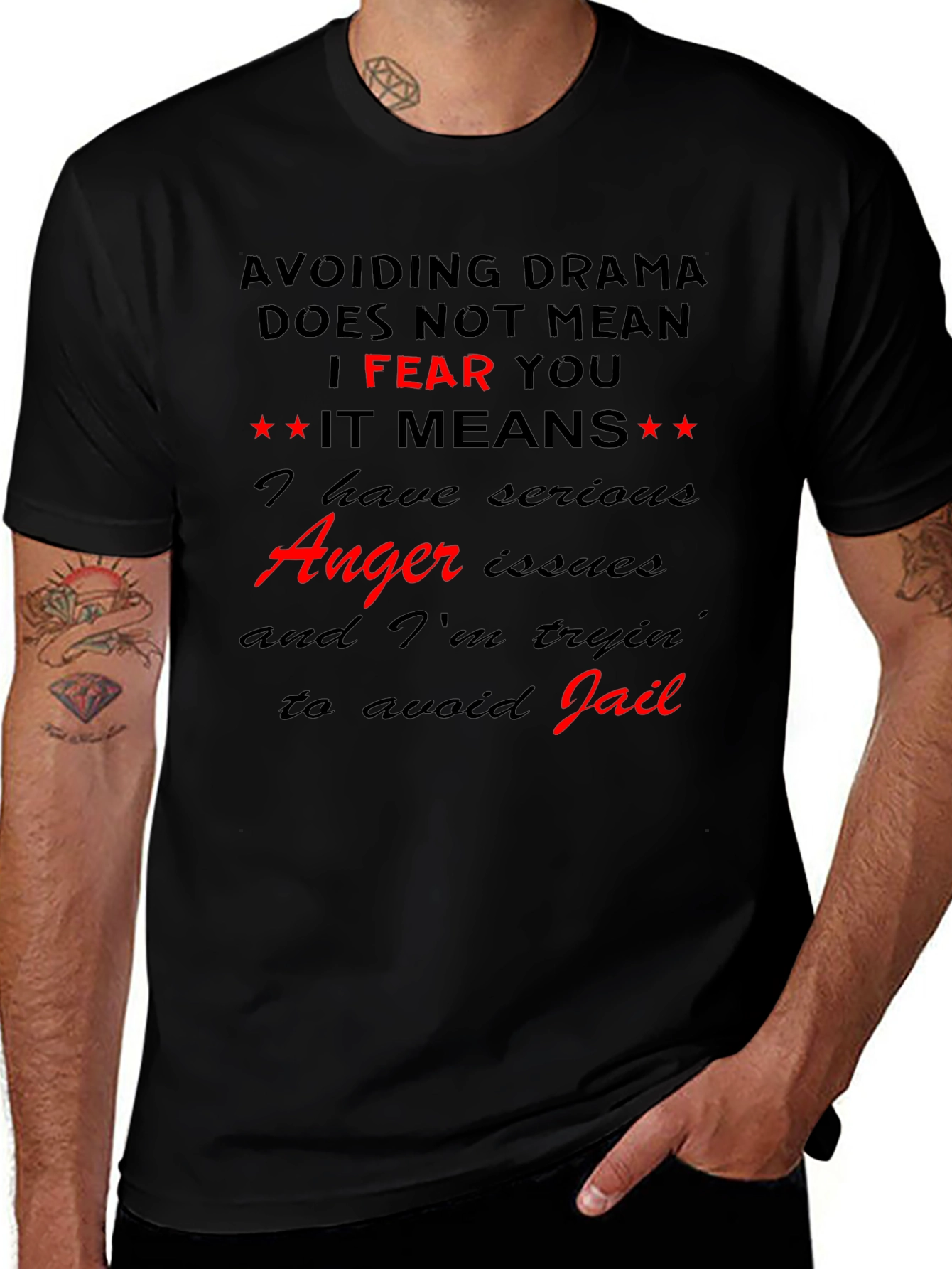 Drama Avoiding Black T-Shirt