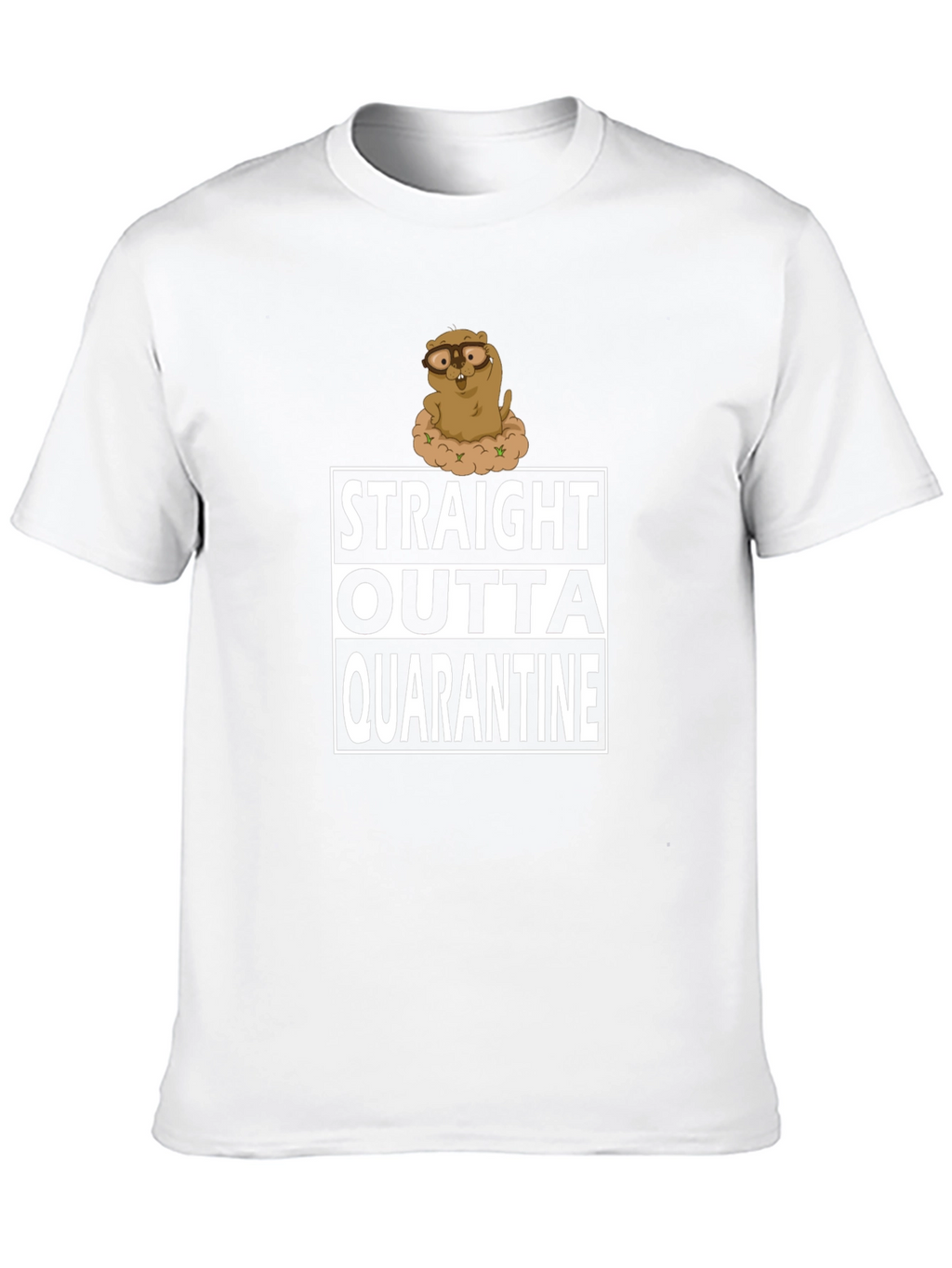 Straight Outta Quarantine T-Shirt Funny Groundhog