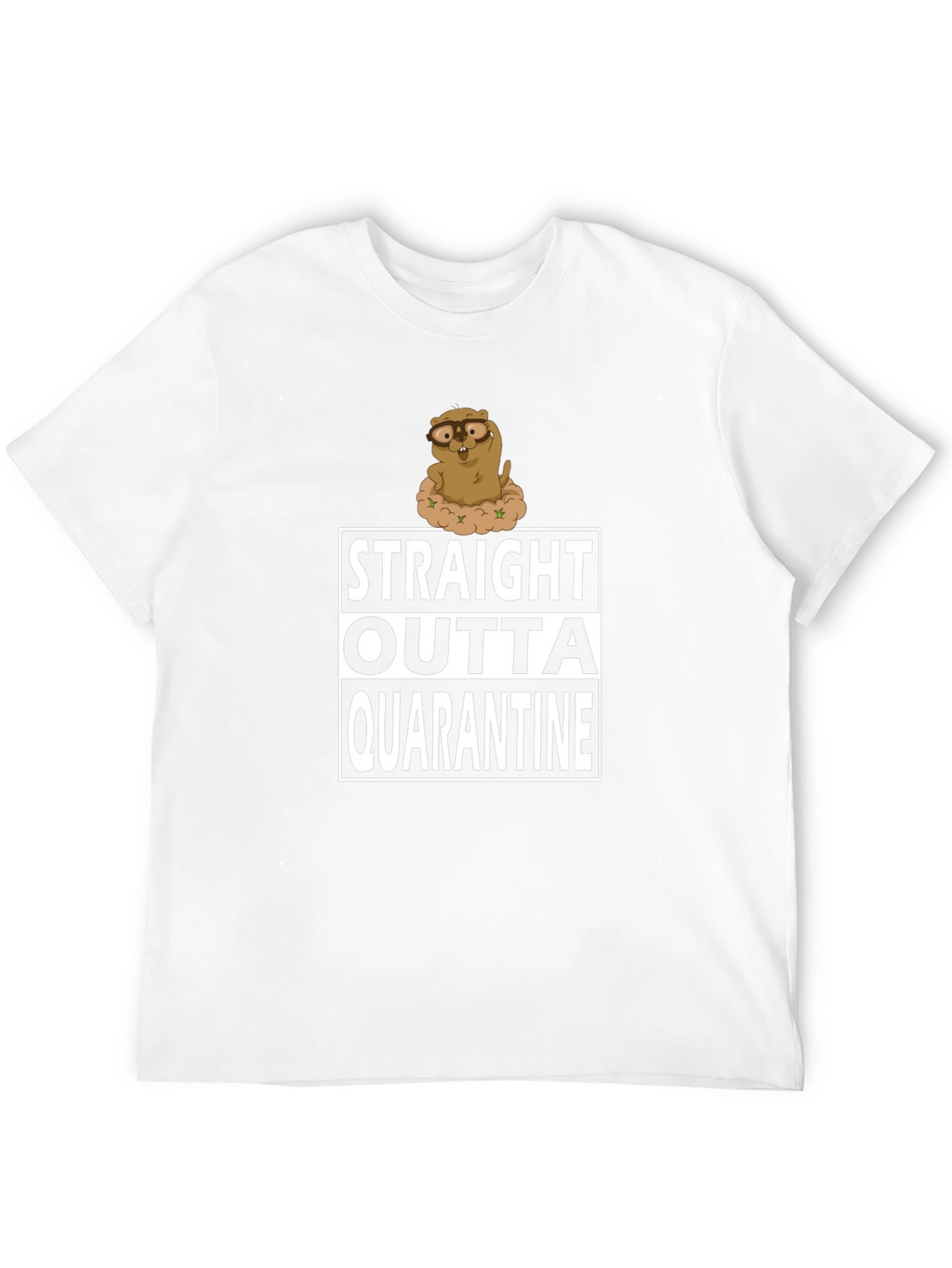 Straight Outta Quarantine T-Shirt Funny Groundhog