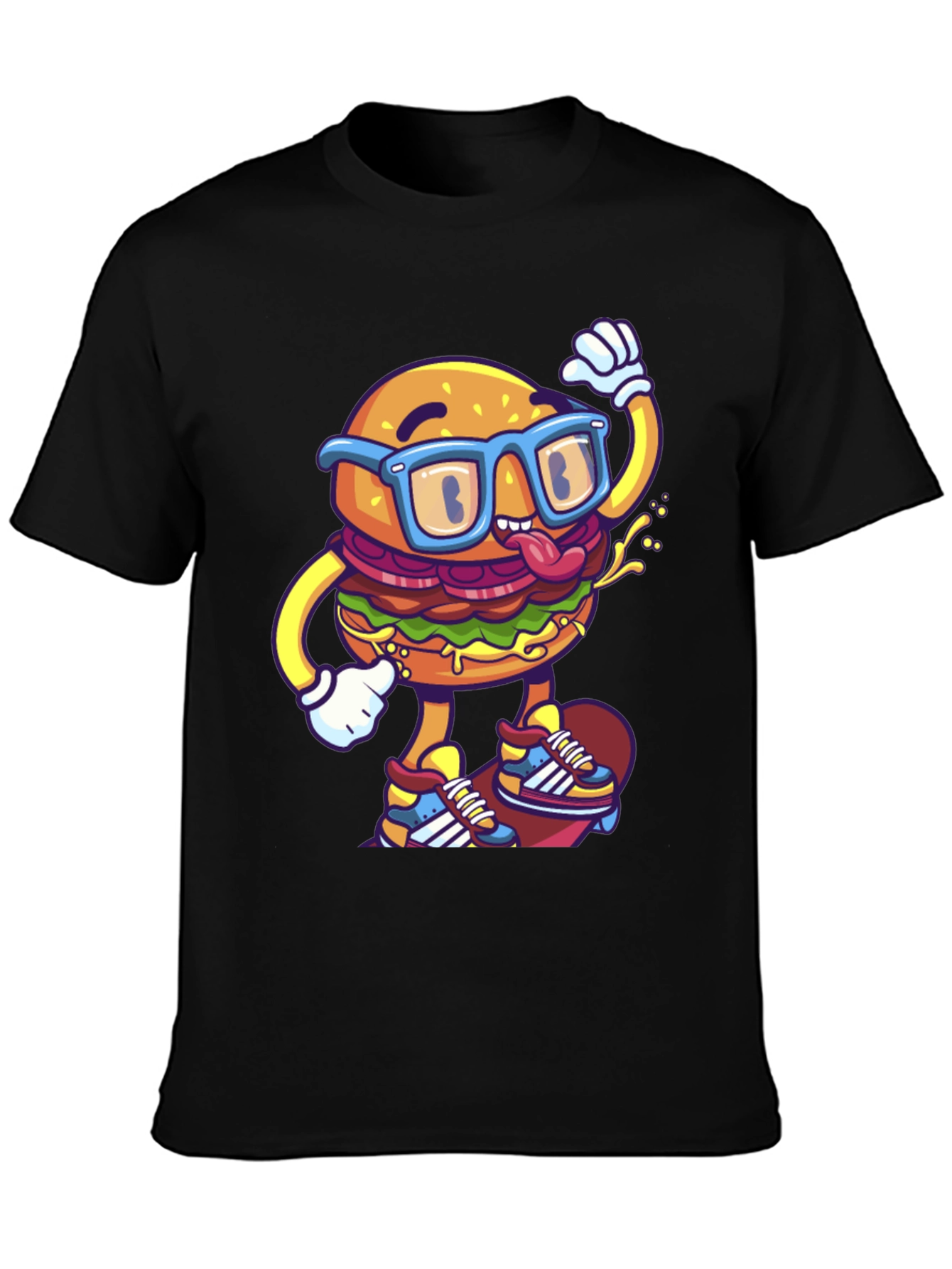 Cool Burger Skateboarder Graphic Tee