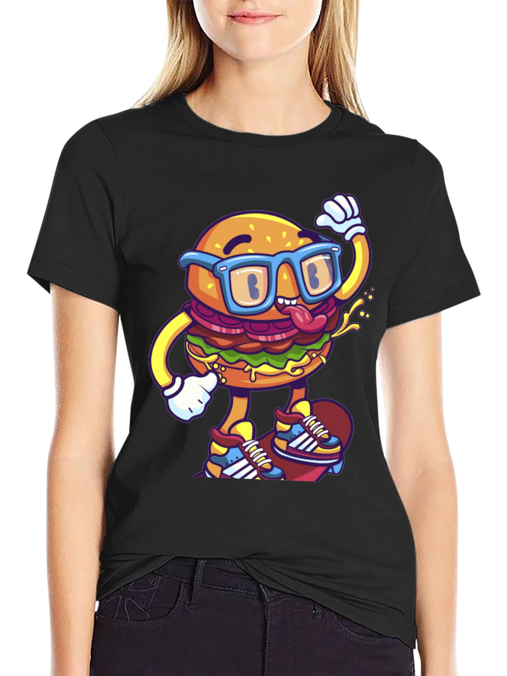 Cool Burger Skateboarder Graphic Tee