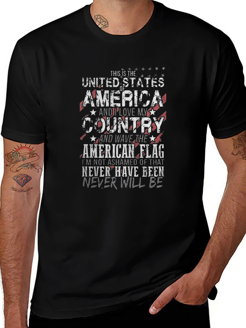 Patriotic American Flag T-Shirt - Love My Country Tee