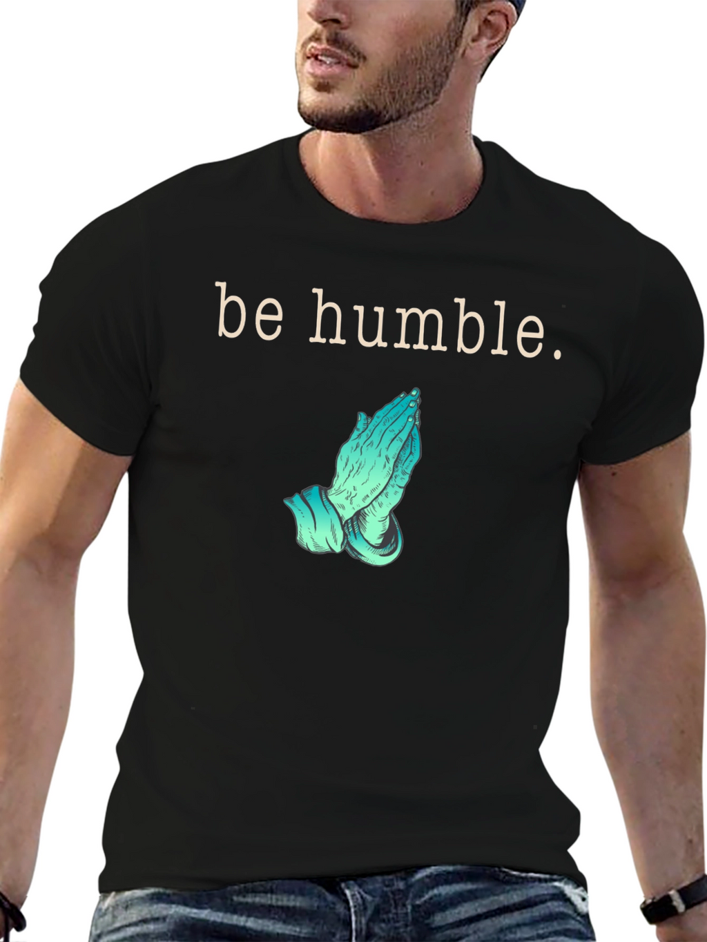 Be Humble Praying Hands Graphic T-Shirt