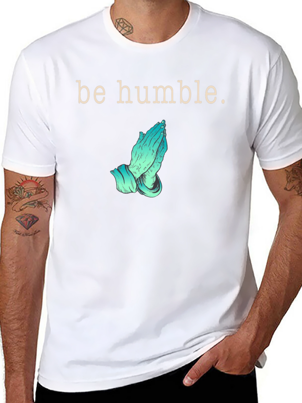 Be Humble Praying Hands Graphic T-Shirt