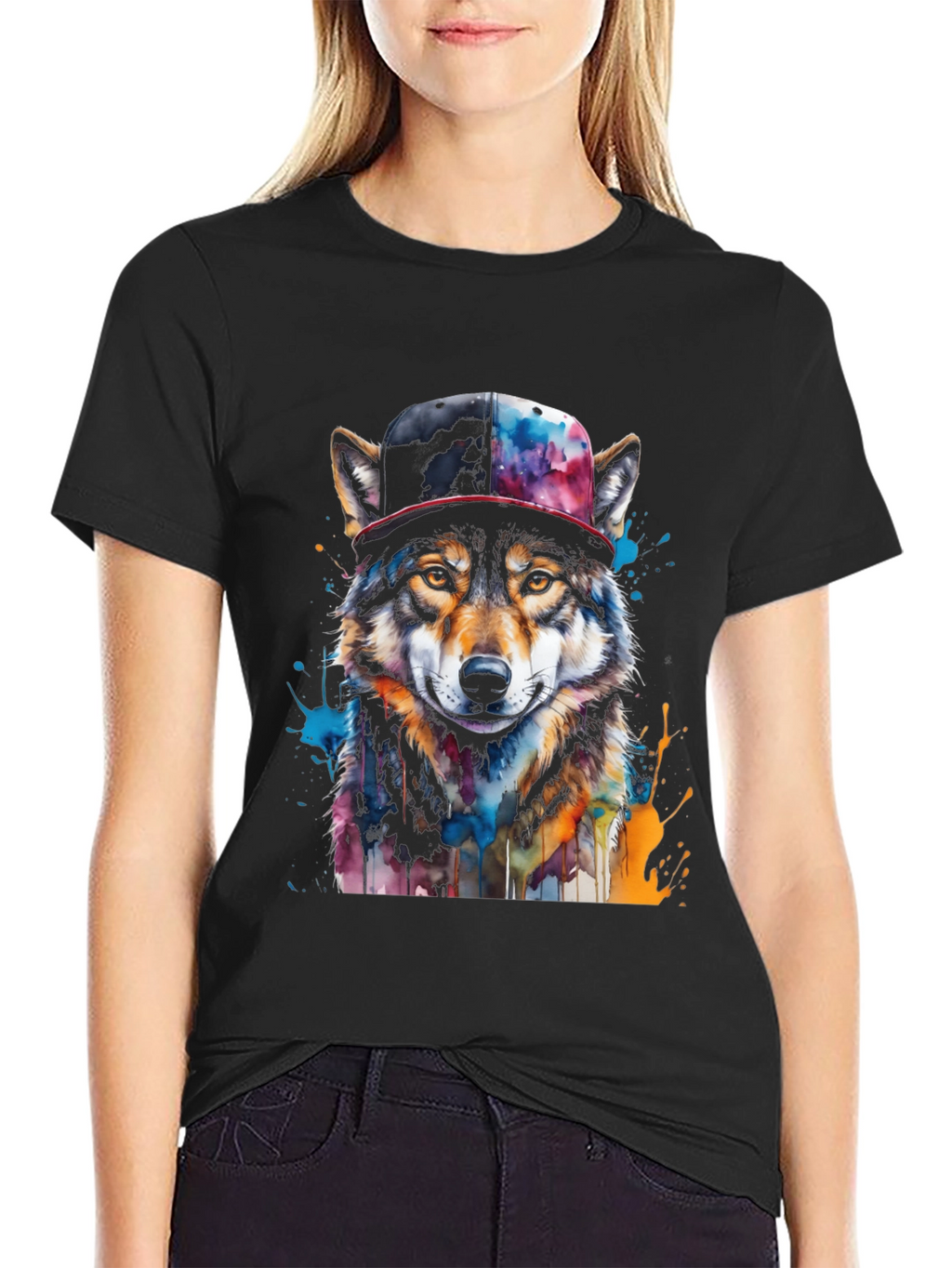 Wolf Graphic Tee - Urban Style Animal Print T-Shirt