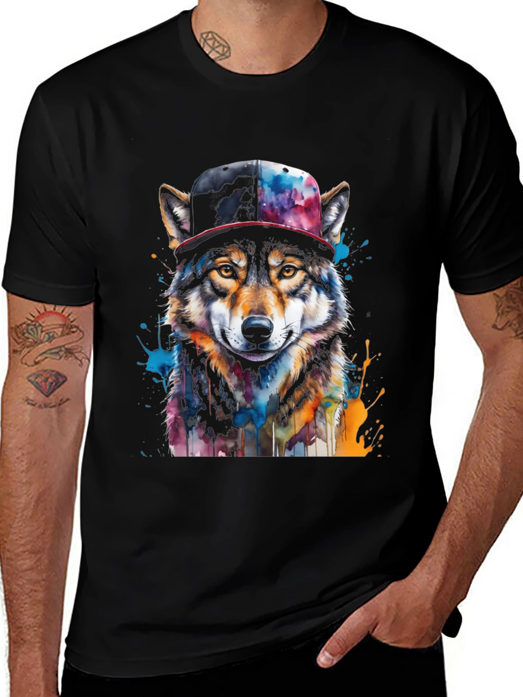 Wolf Graphic Tee - Urban Style Animal Print T-Shirt