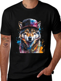 Wolf Graphic Tee - Urban Style Animal Print T-Shirt