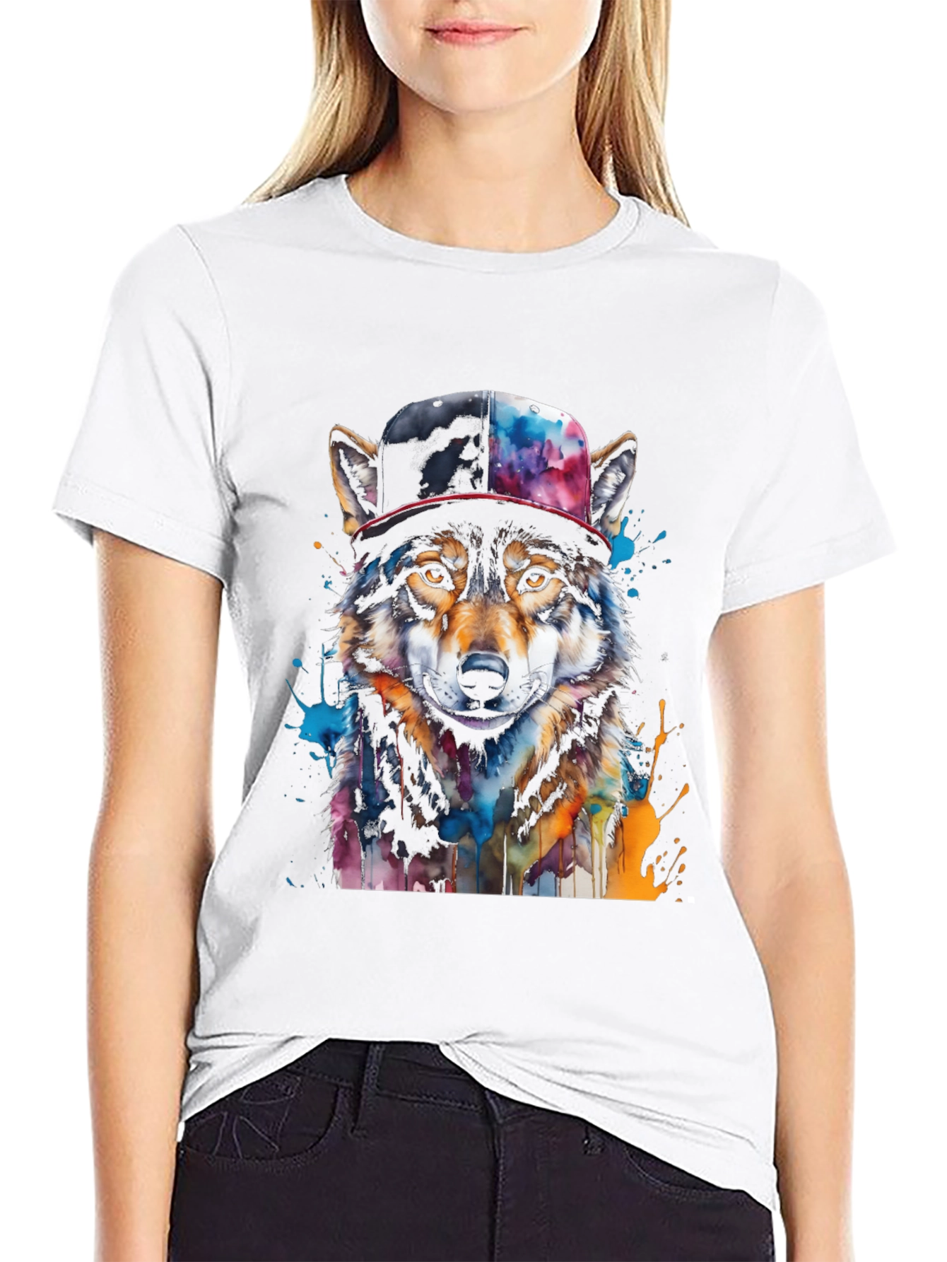 Wolf Graphic Tee - Urban Style Animal Print T-Shirt
