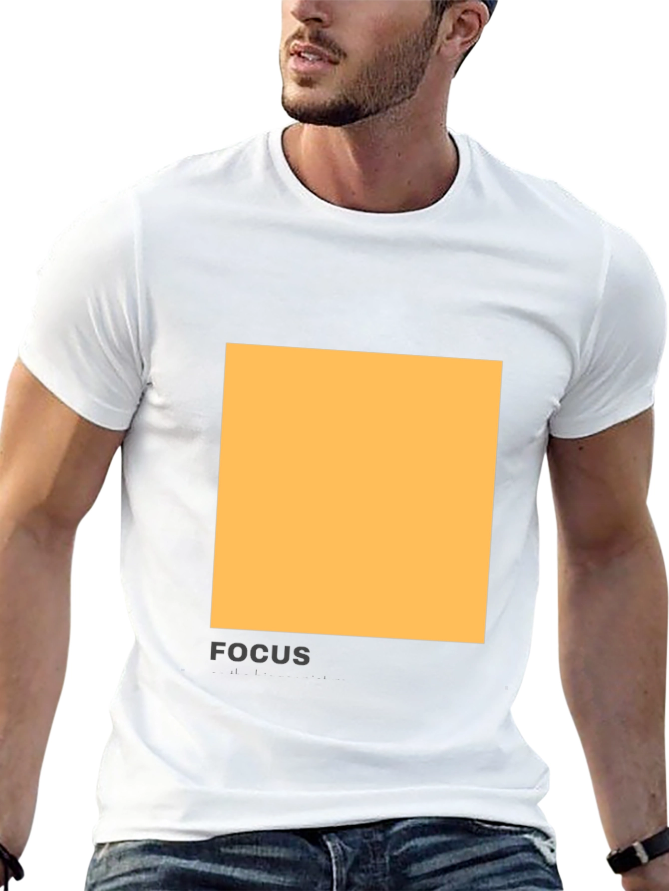 Modern Black T-Shirt with Abstract Square Design