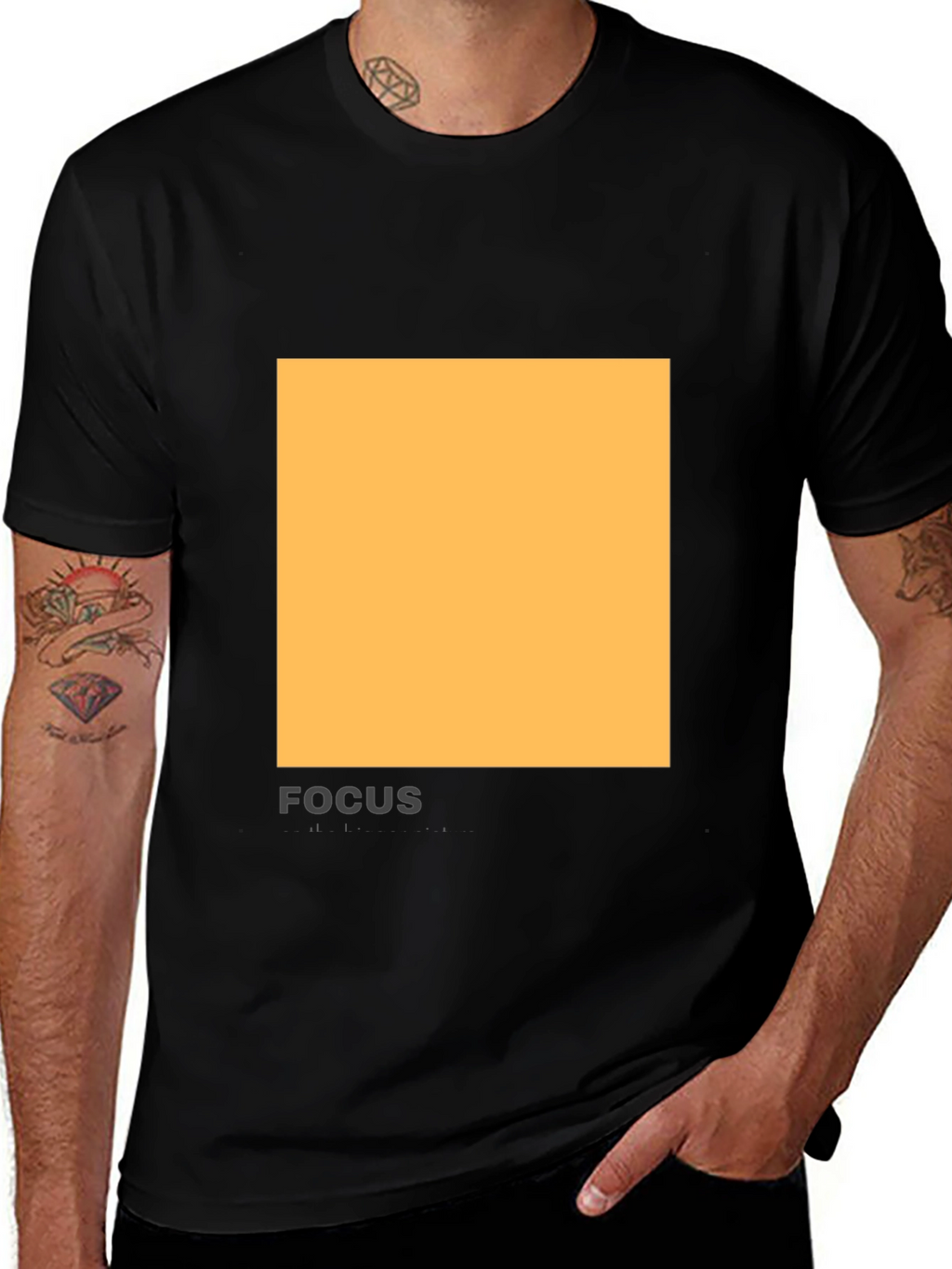 Modern Black T-Shirt with Abstract Square Design