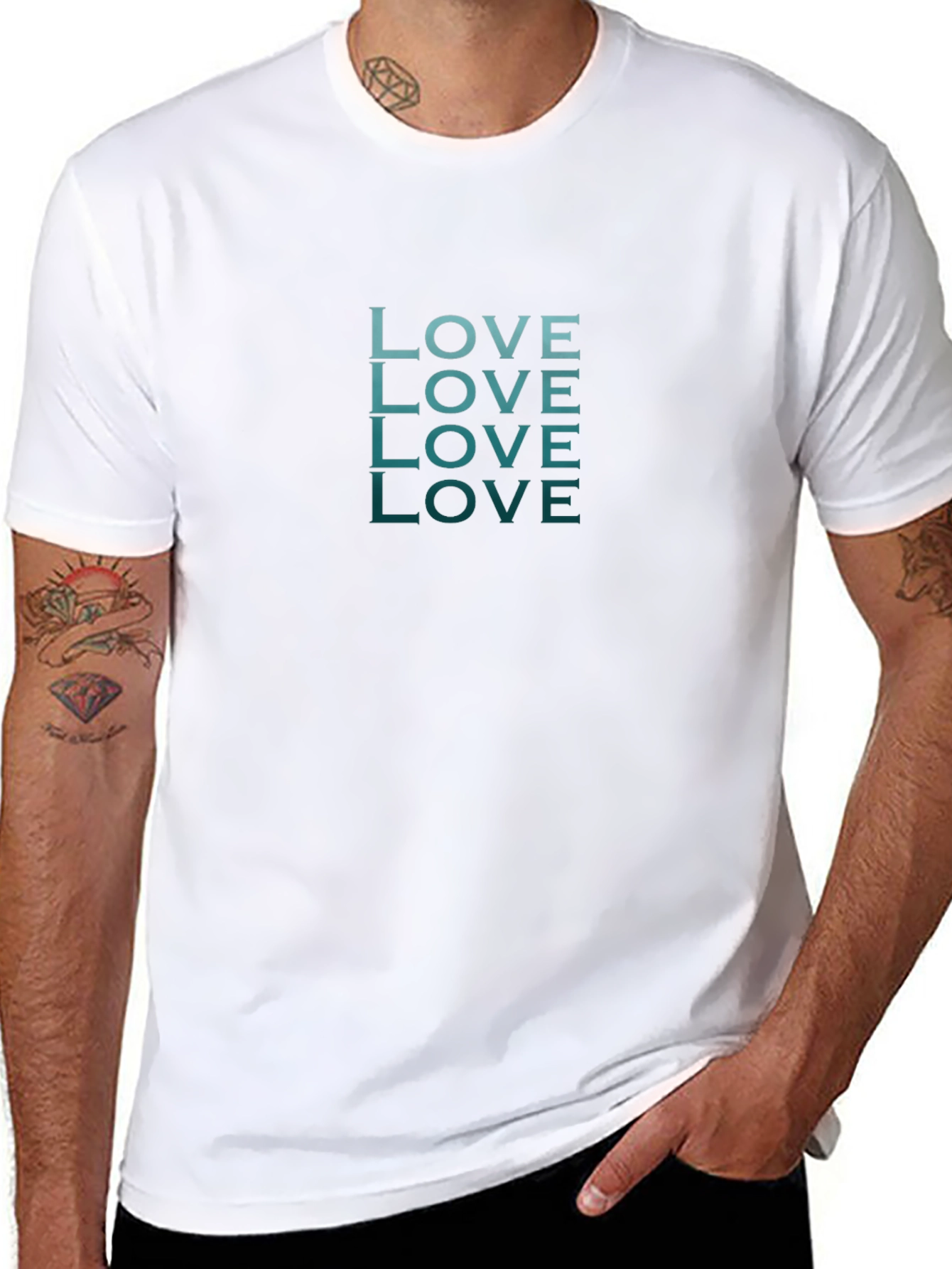 Love Stacked Black Tee