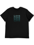 Love Stacked Black Tee