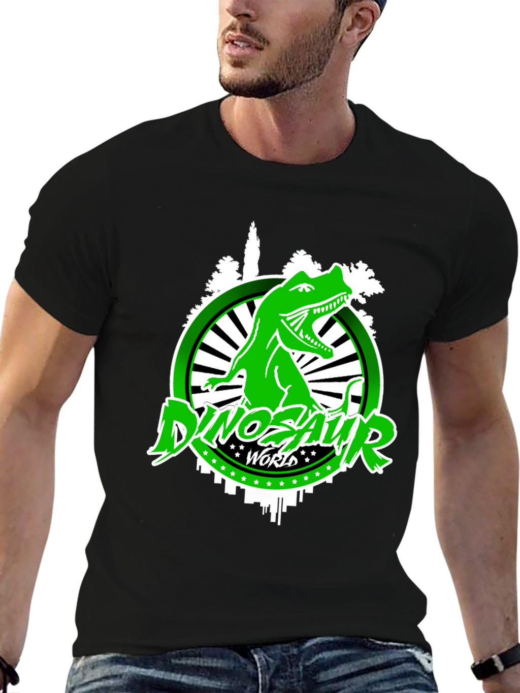Dinosaur World Graphic T-Shirt - Black