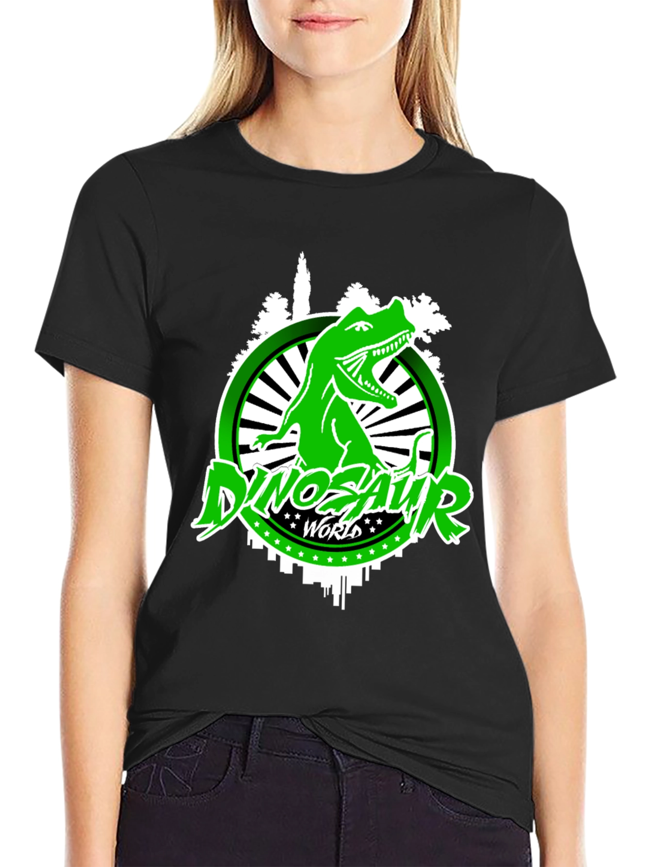 Dinosaur World Graphic T-Shirt - Black