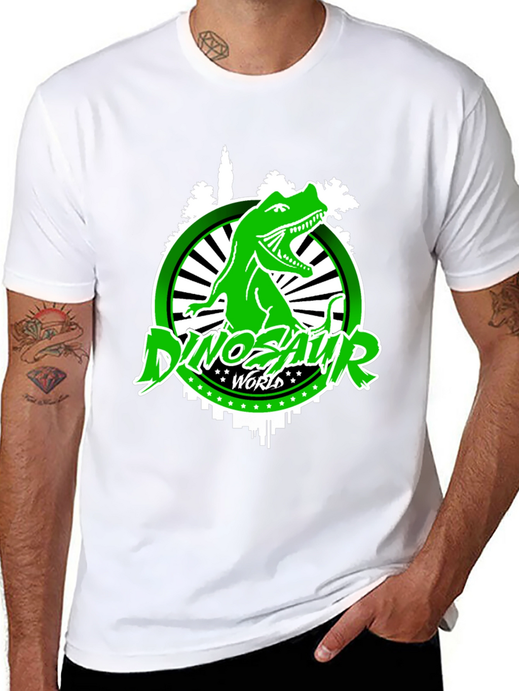 Dinosaur World Graphic T-Shirt - Black