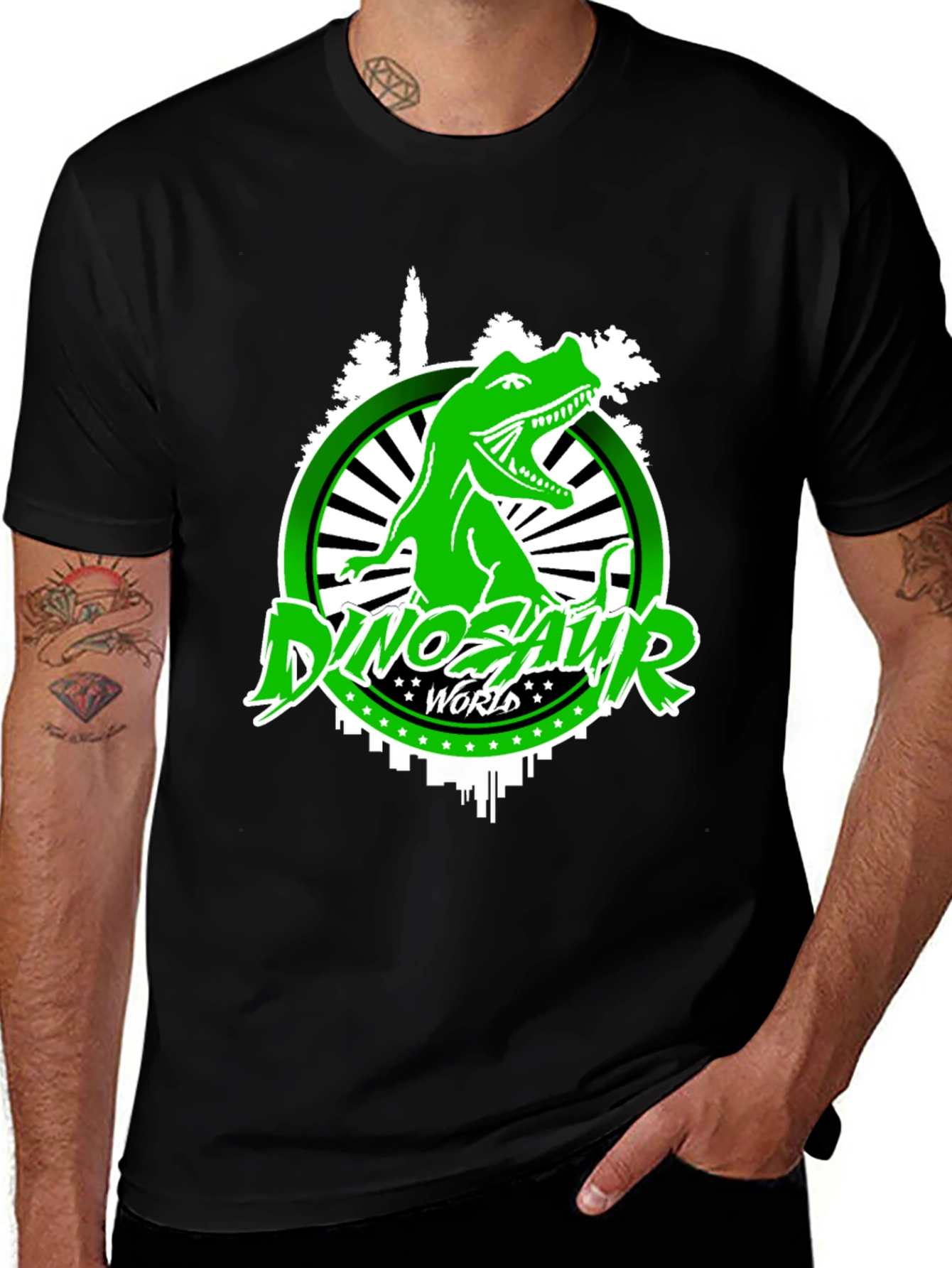 Dinosaur World Graphic T-Shirt - Black