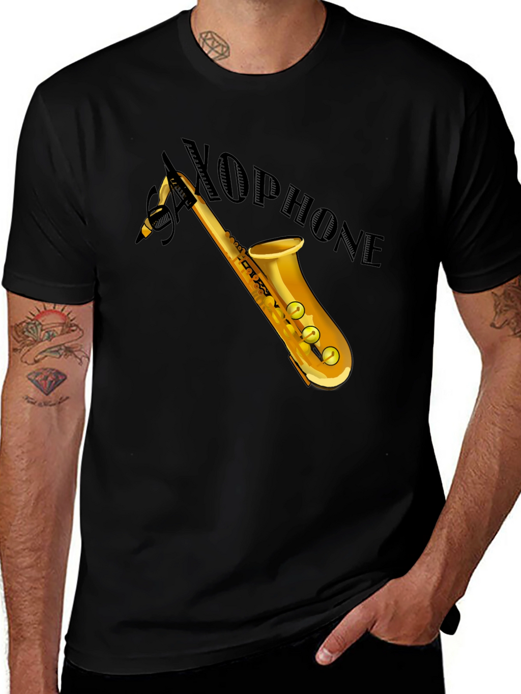 Saxophone Graphic Tee - Cool Musician T-Shirt