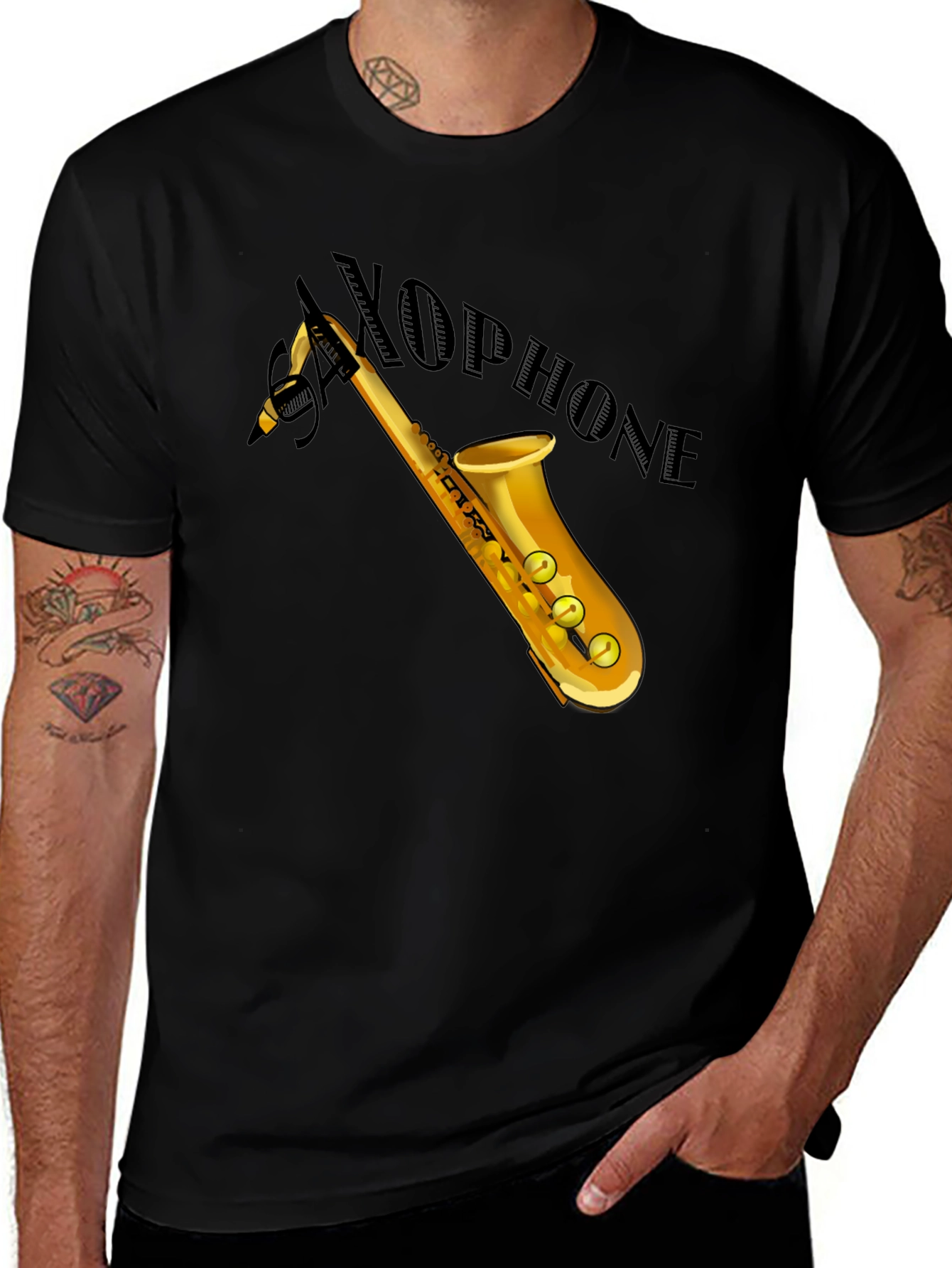 Saxophone Graphic Tee - Cool Musician T-Shirt