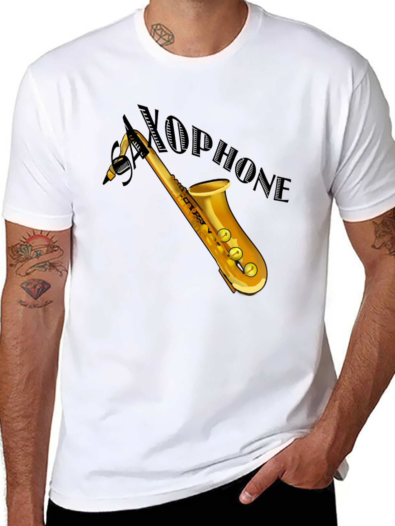 Saxophone Graphic Tee - Cool Musician T-Shirt