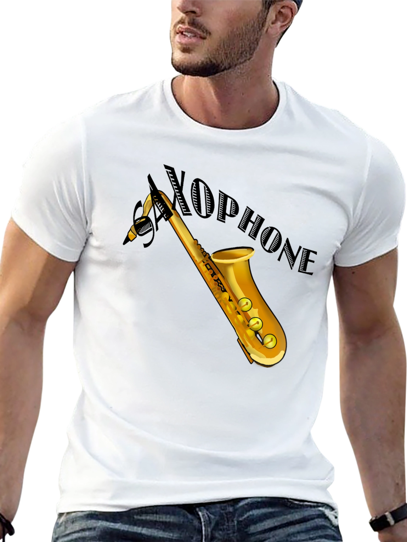 Saxophone Graphic Tee - Cool Musician T-Shirt