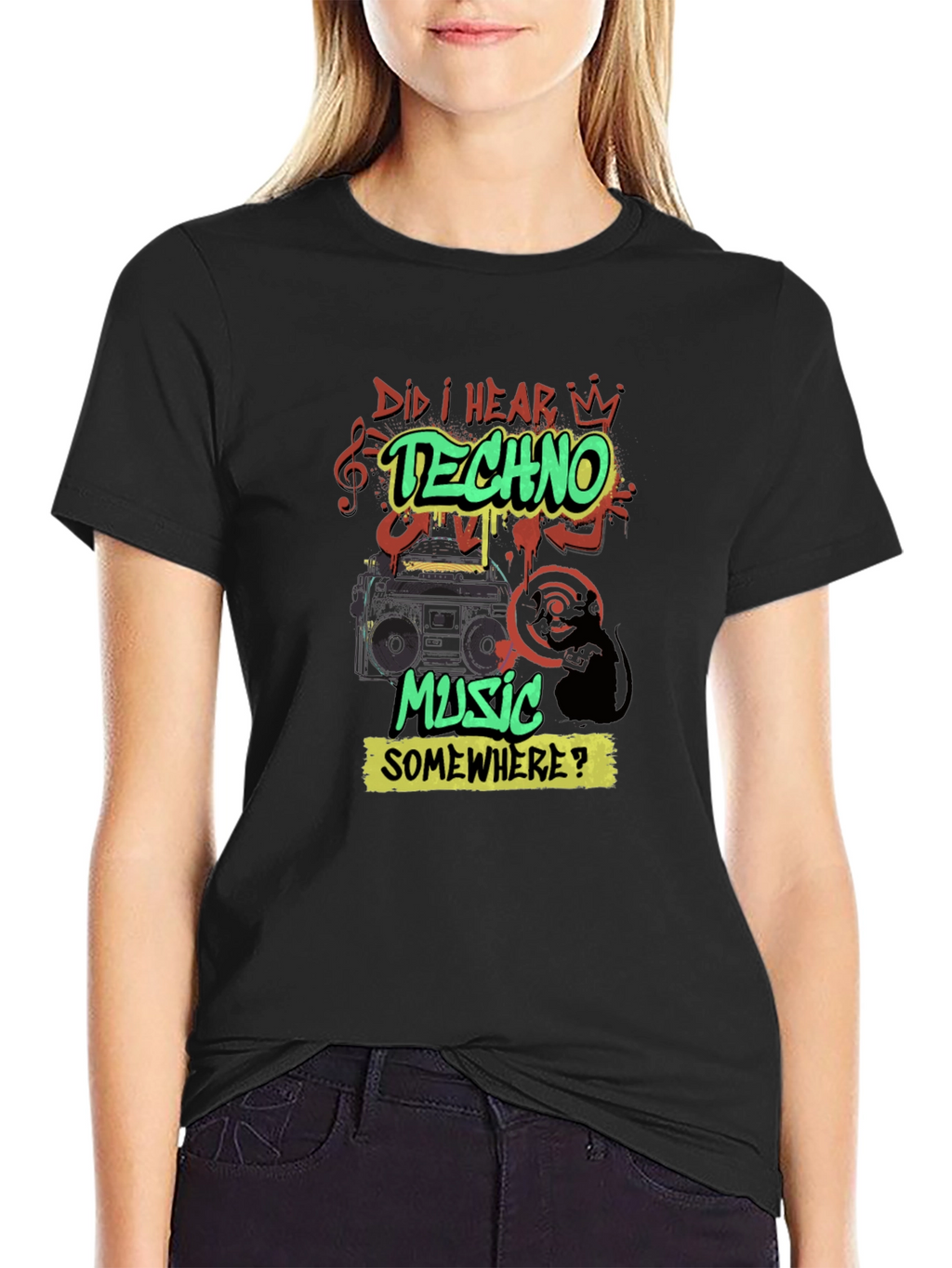 Techno Music Graphic Print T-Shirt