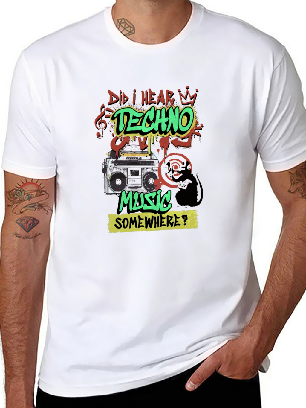 Techno Music Graphic Print T-Shirt