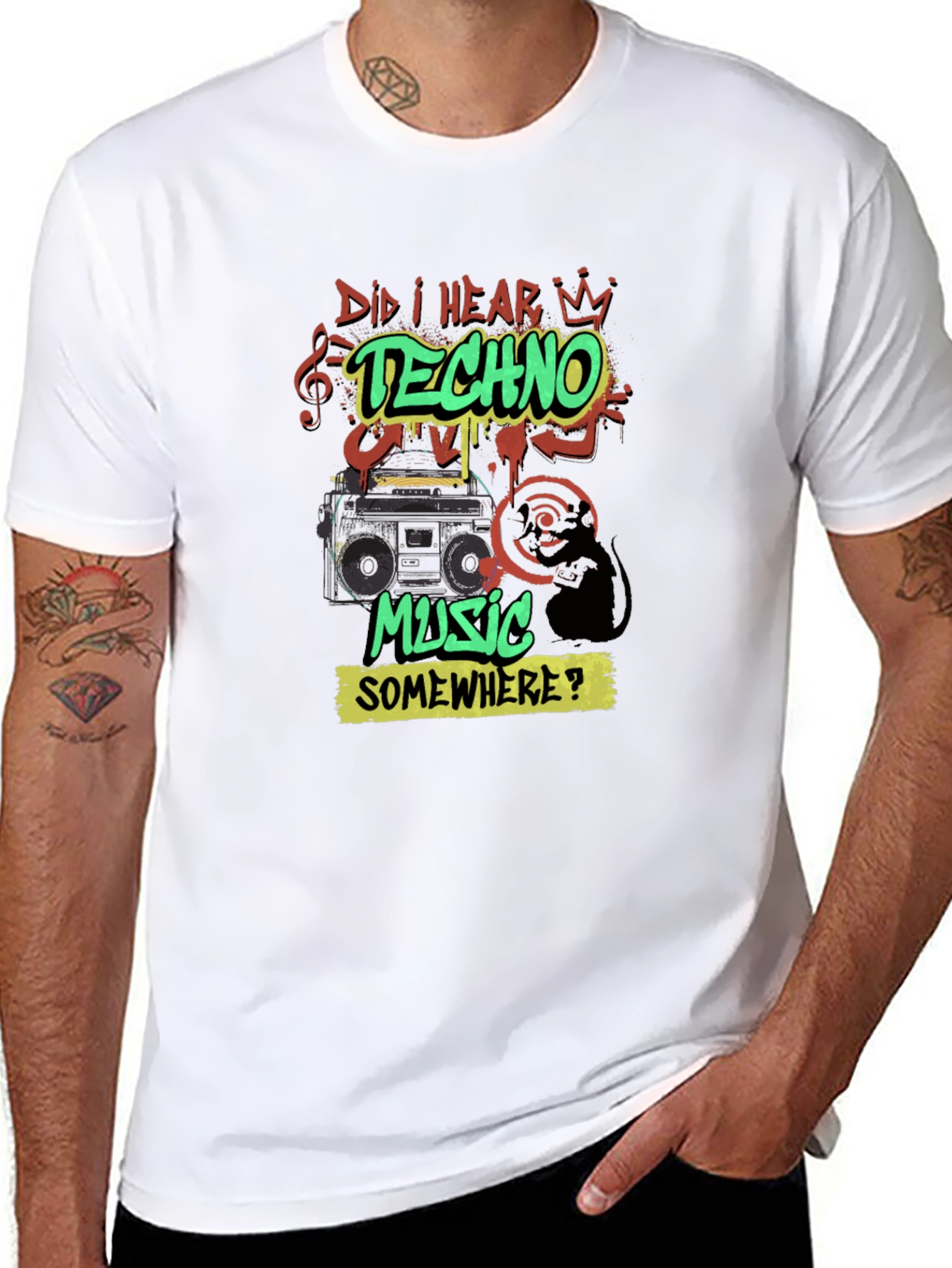 Techno Music Graphic Print T-Shirt