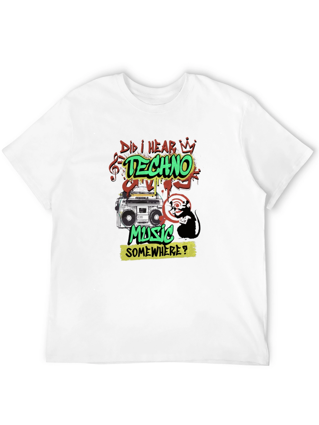 Techno Music Graphic Print T-Shirt
